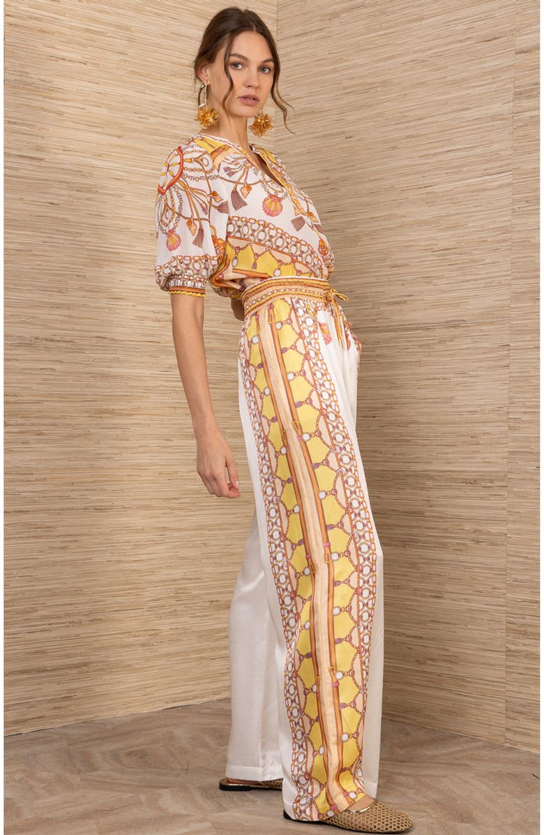 Hale Bob Danica Silk Charmeuse Pant, Alternate, color, Gold