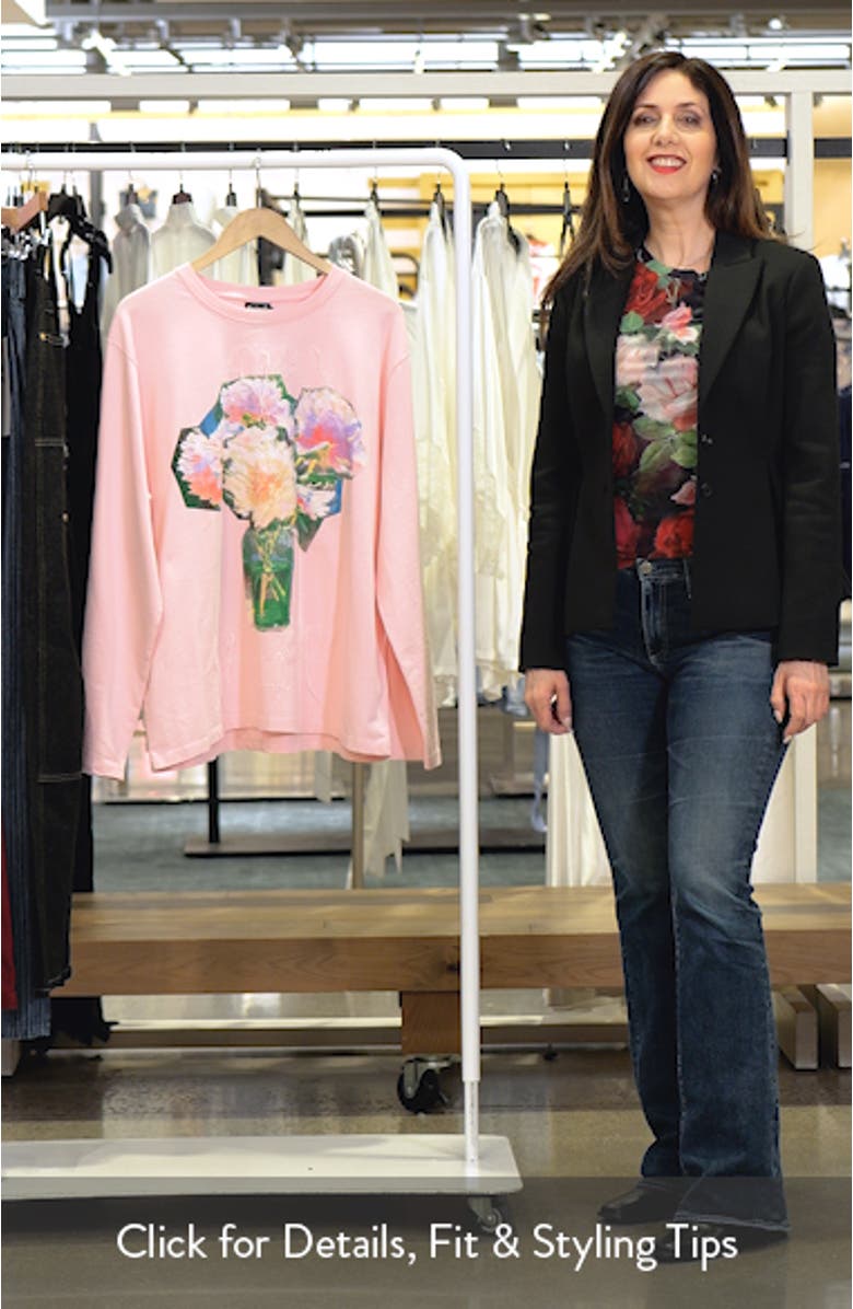 Floral Long Sleeve Cotton Graphic T-Shirt, sales video thumbnail