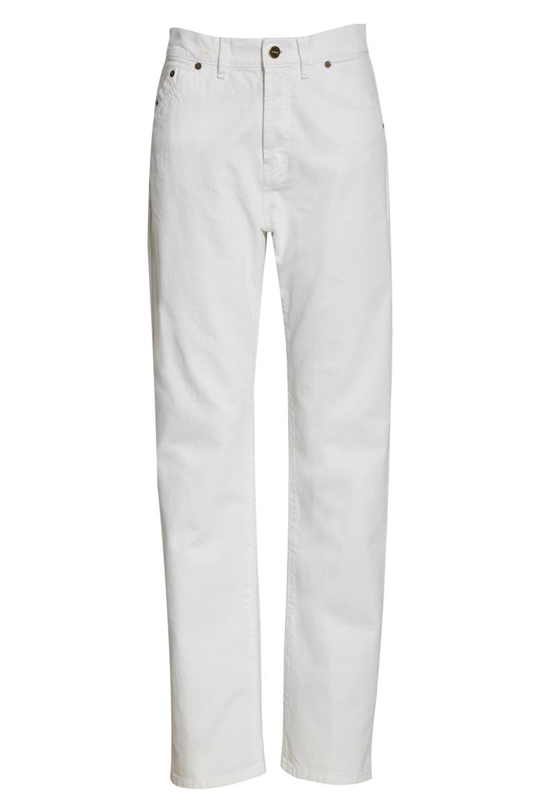 High Waist Straight Leg Jeans, Alternate, color, WHITE