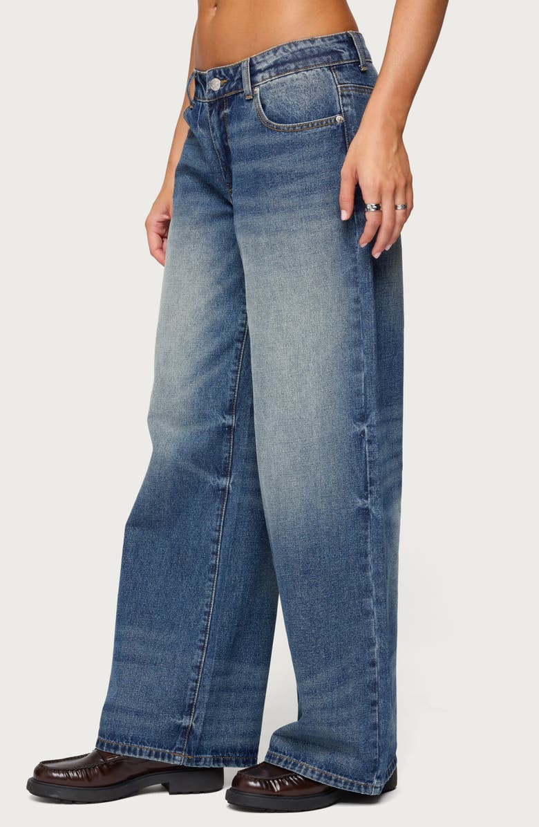 EDIKTED Raelynn Washed Low Rise Wide Leg Jeans, Alternate, color,