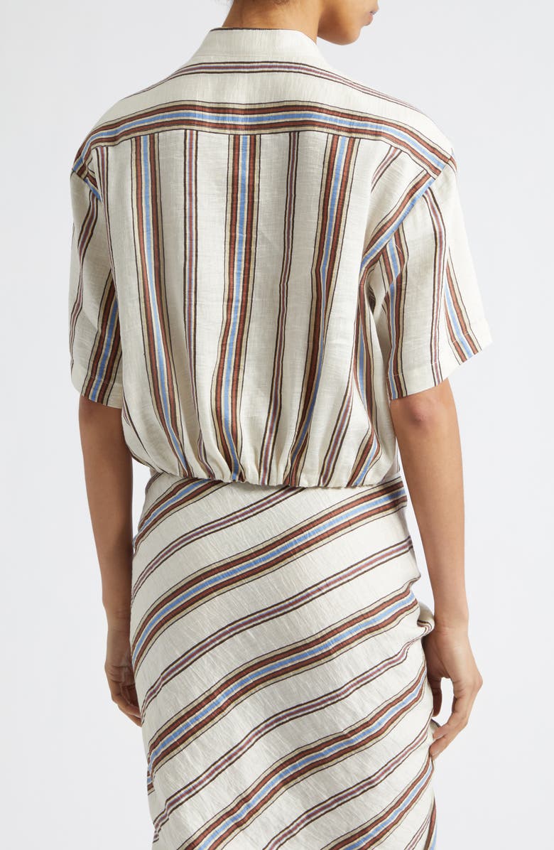 A.L.C. Leonor Stripe Linen Blend Shirt, Alternate, color, Panna Multi
