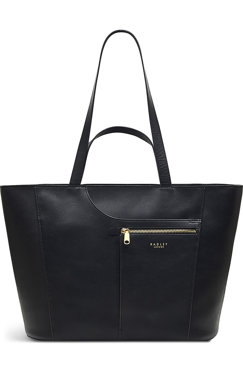 Radley Pockets Leather Large Zip Tote Bag, Main, color, Black