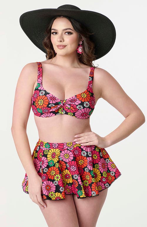 UNIQUE VINTAGE UNIQUE VINTAGE MOLDED CUP & BOW SWIM TOP