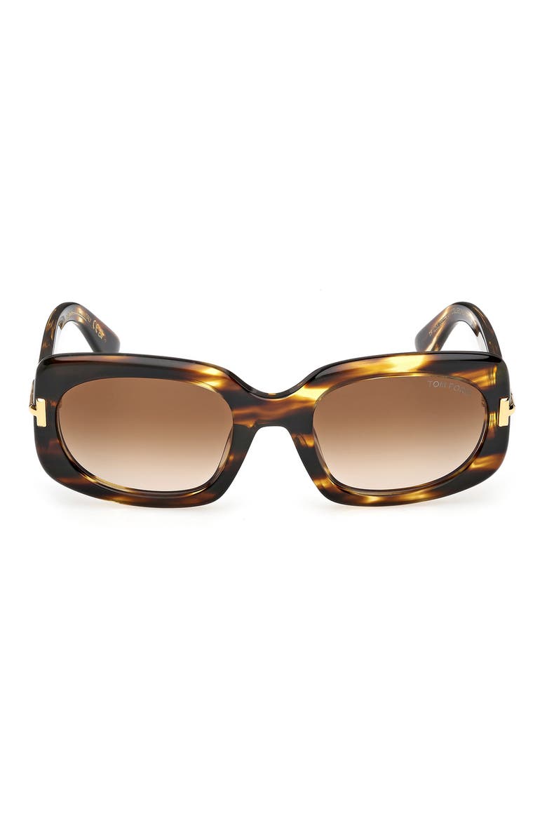 Icon 54mm Rectangle Sunglasses, Main, color, SHINY BROWN STRIPED HONEY
