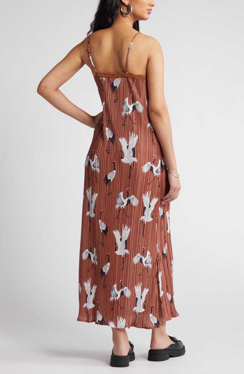 Dressed in Lala Money Honey Plissé Midi Slipdress, Alternate, color, 