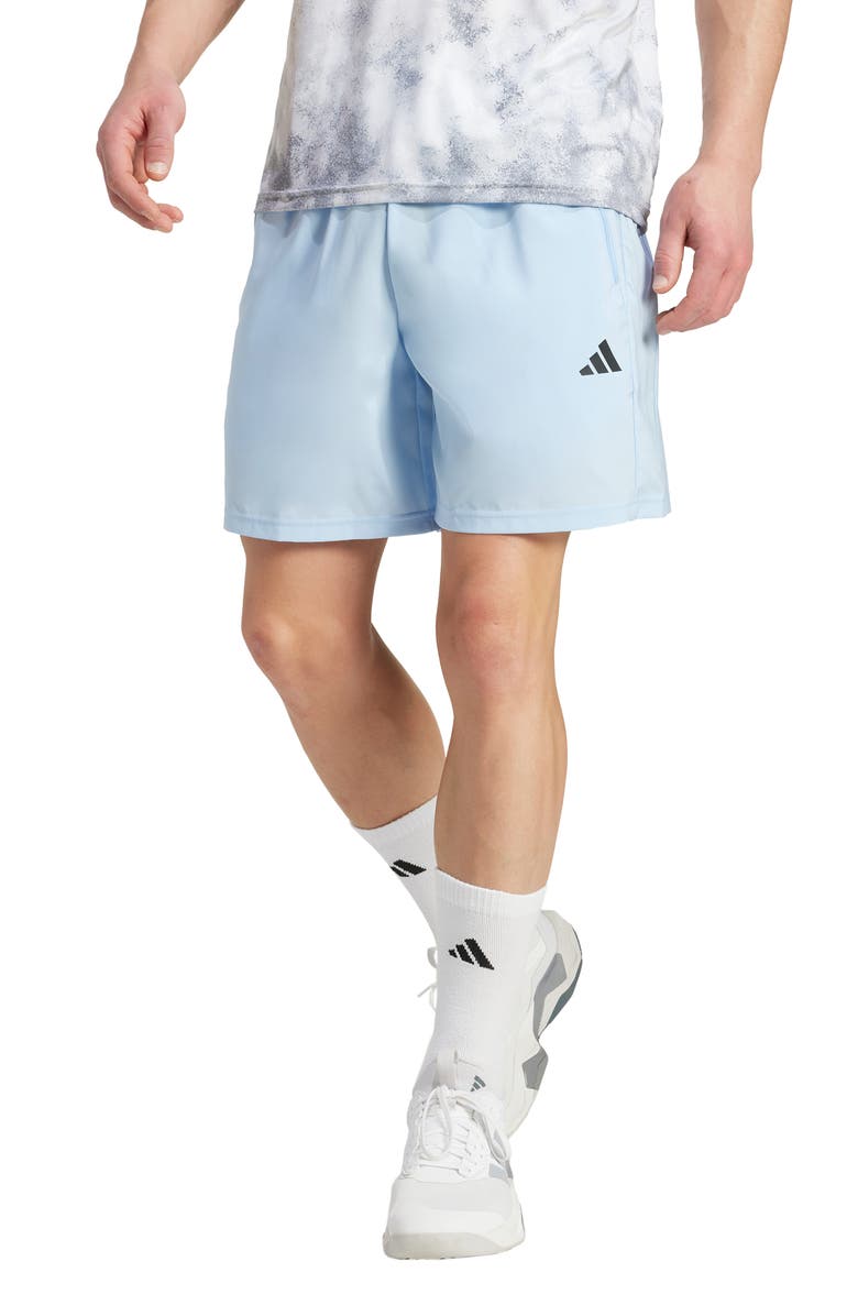 adidas Recycled Polyester Training Shorts, Main, color, Blue/ Black