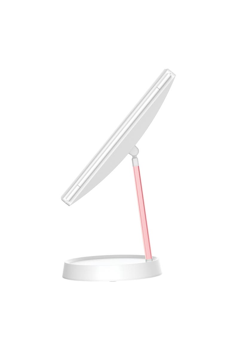 Infinity Trifold LED Makeup Mirror, Alternate, color, Pink