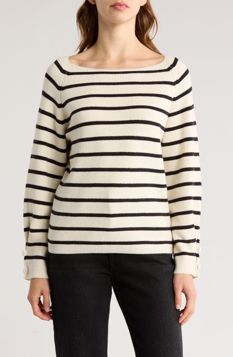 Striped Boat Neck Sweater