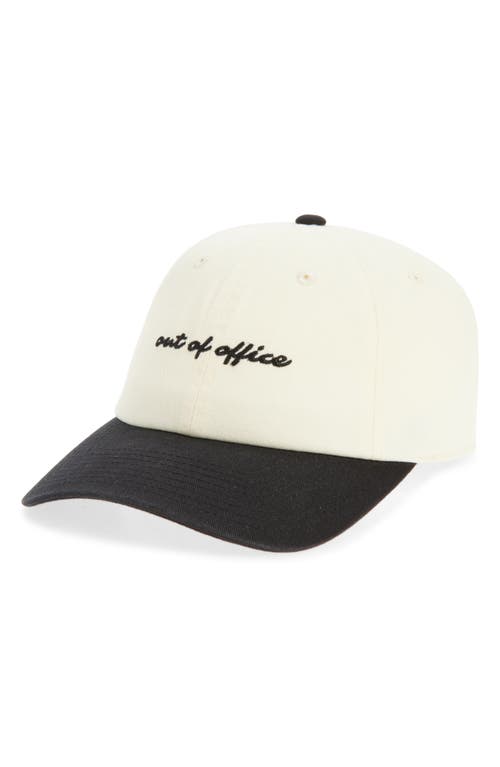 American Needle Out of Office Embroidered Baseball Cap in Ivory /Black  product