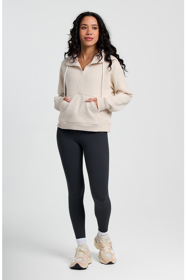 Northcoast Fleece Half Zip Hoodie, Alternate, color, STONE