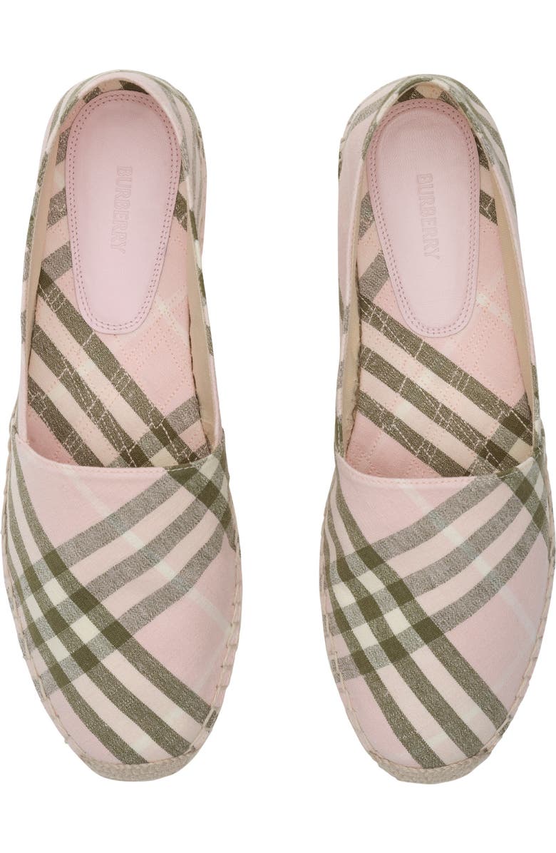 Burberry Check Mews Espadrilles, Alternate, color, Mallow Pink