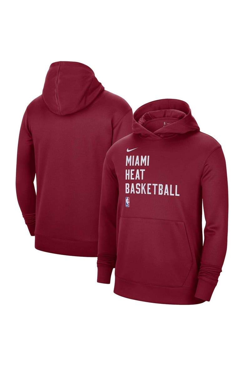 Unisex Nike Red Miami Heat 2023/24 Performance Spotlight On-Court Practice Pullover Hoodie, Main, color, Red