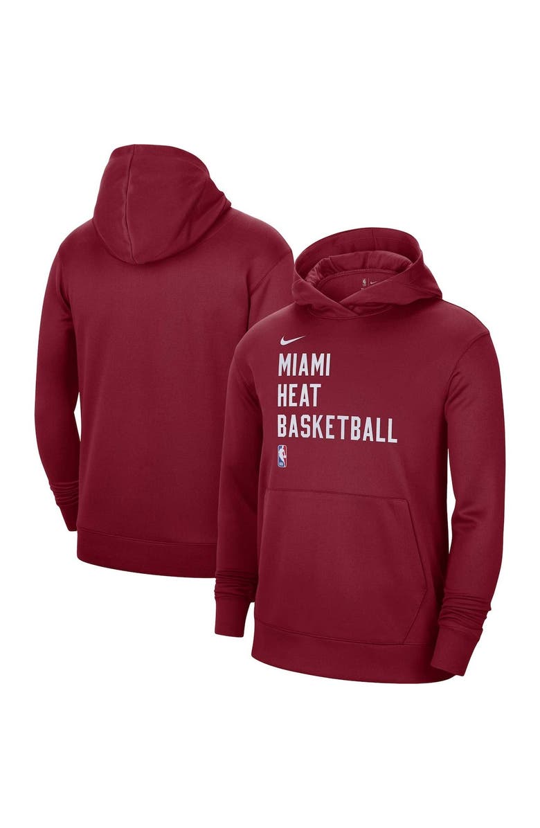 Nike Unisex Nike Red Miami Heat 2023/24 Performance Spotlight On-Court Practice Pullover Hoodie, Main, color, Red