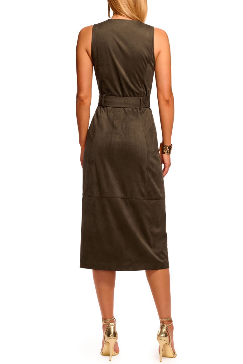 Marcia Faux Suede Dress, Alternate, color, DEEP OLIVE
