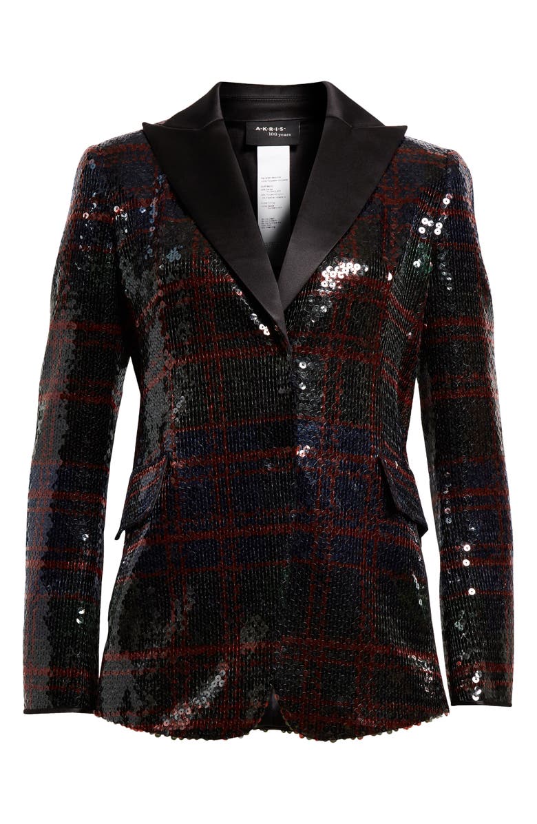 Akris Sequin Plaid Blazer, Alternate, color, 