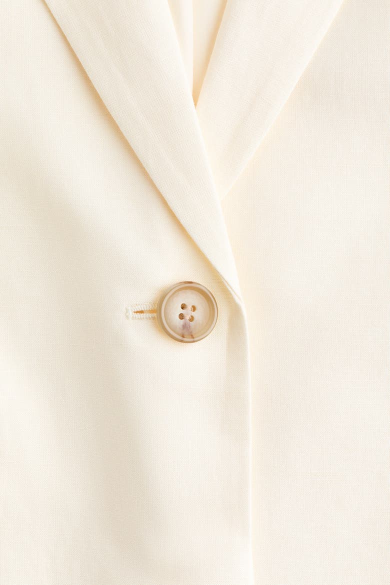 Linen-blend Blazer, Alternate, color, Cream