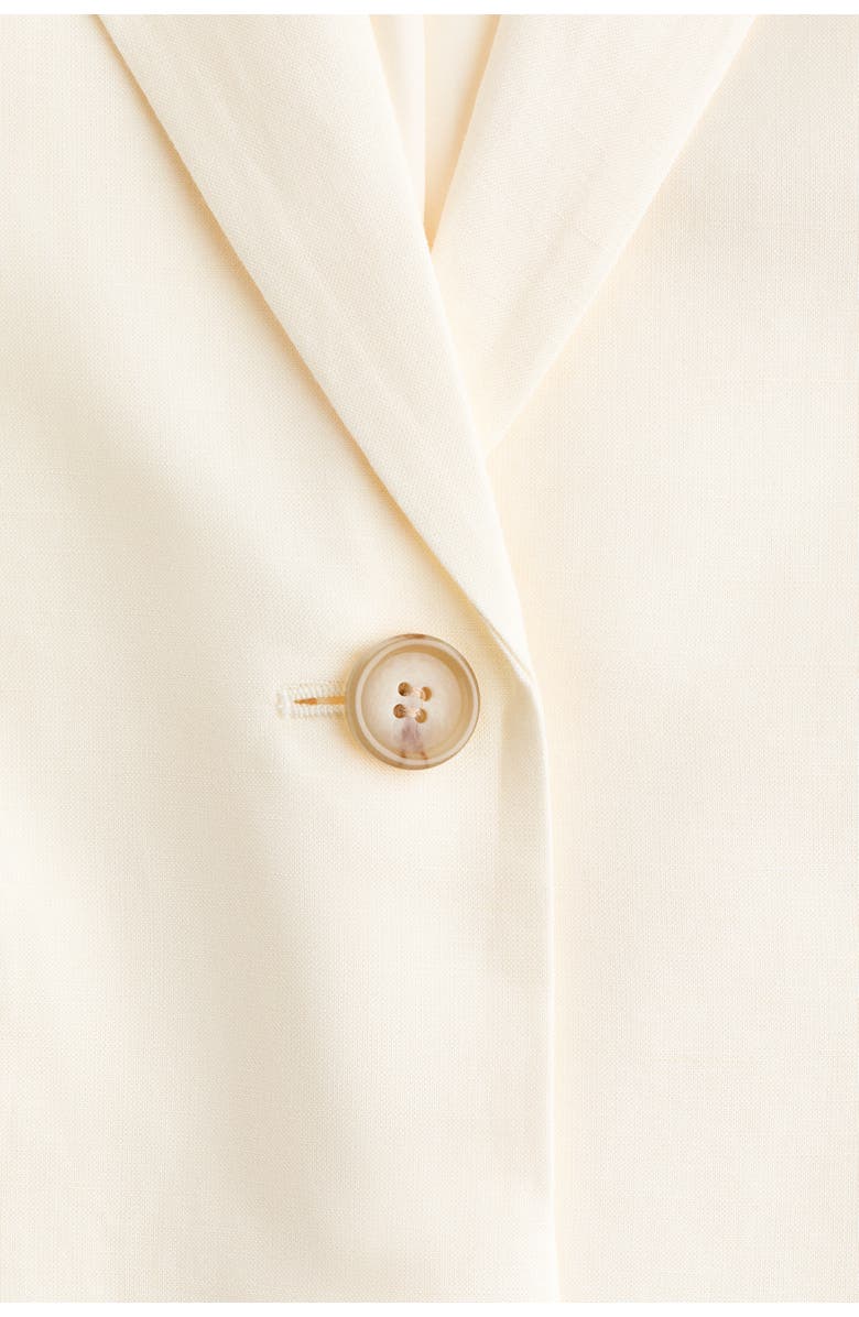 H&M Linen-blend Blazer, Alternate, color, Cream