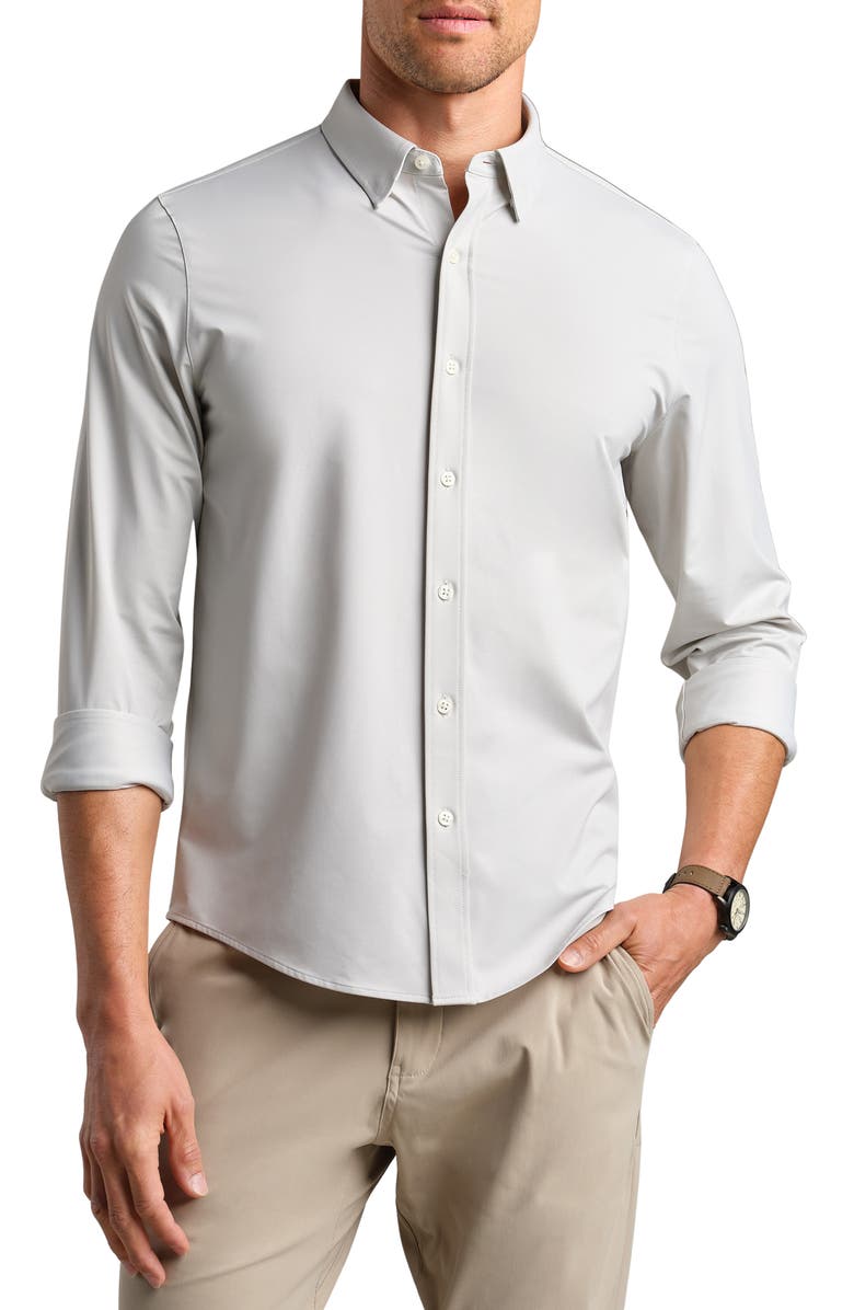 Rhone Commuter Classic Fit Stretch Button-Up Shirt, Main, color, Gray Stone Oxford