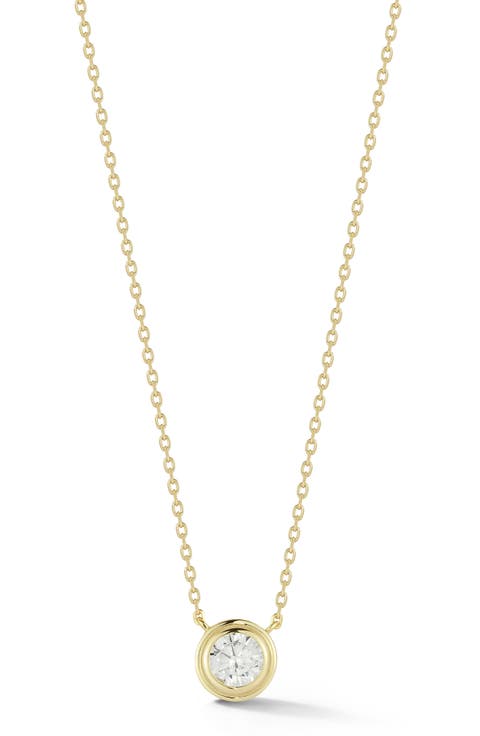Bezel Set Cubic Zirconia Pendant Necklace