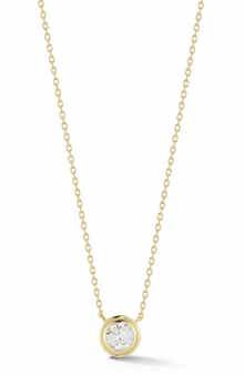 Bezel Set Cubic Zirconia Pendant Necklace