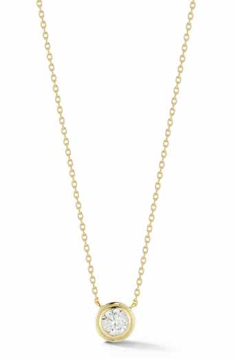 Bezel Set Cubic Zirconia Pendant Necklace