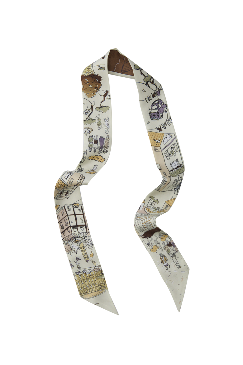 Rome Silk Skinny Scarf, Alternate, color, Soft Limestone