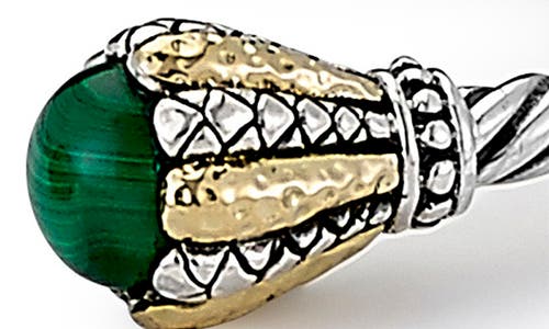 Samuel B. Sterling Silver & 18k Gold Twisted Cable Hinge Bangle In Green
