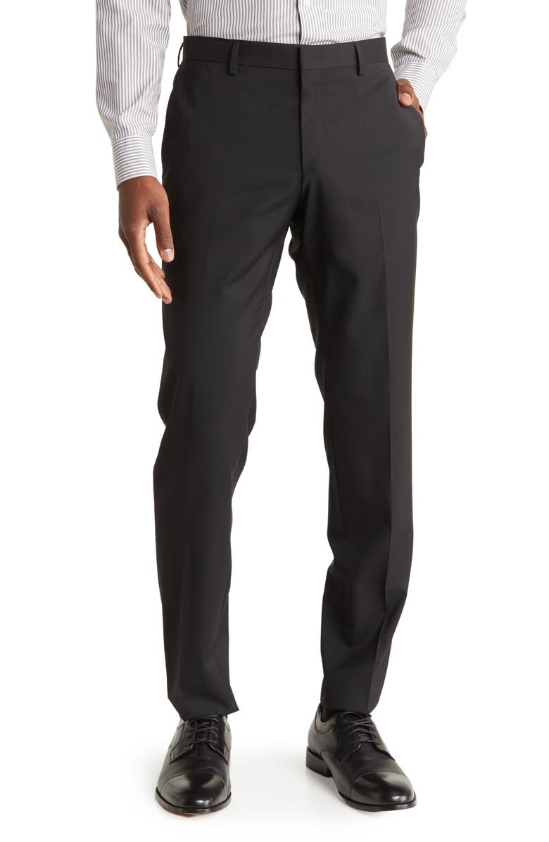 BOSS Genesis Wool Trousers, Main, color, Black