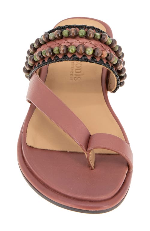 Shop Gentle Souls By Kenneth Cole Gentle Souls Lentini Toe Loop Sandal In Mahogany Leather