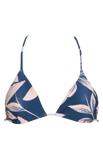 Volcom Bloom Triangle Bikini Top In Blue