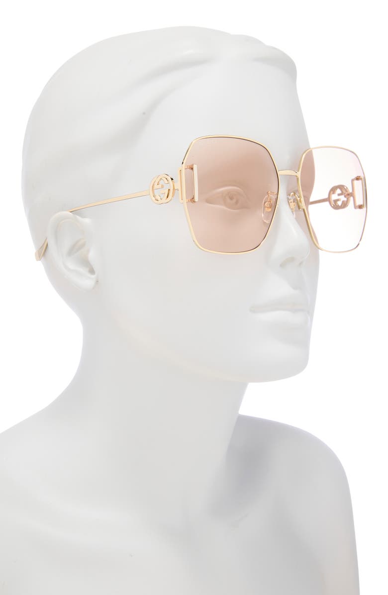 Gucci 64mm Square Sunglasses, Alternate, color, 