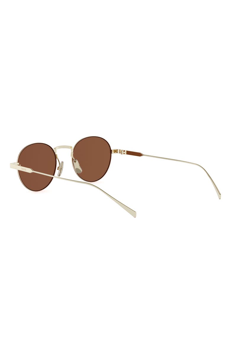 CELINE 49mm Small Round Sunglasses, Alternate, color, Gold / Brown