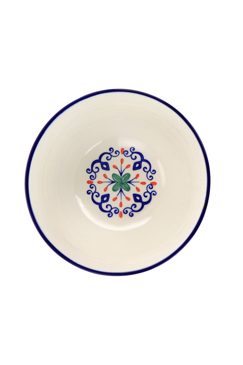 California Designs Tierra Star 12 piece Hand Painted Dinnerware Set, Alternate, color, Blue