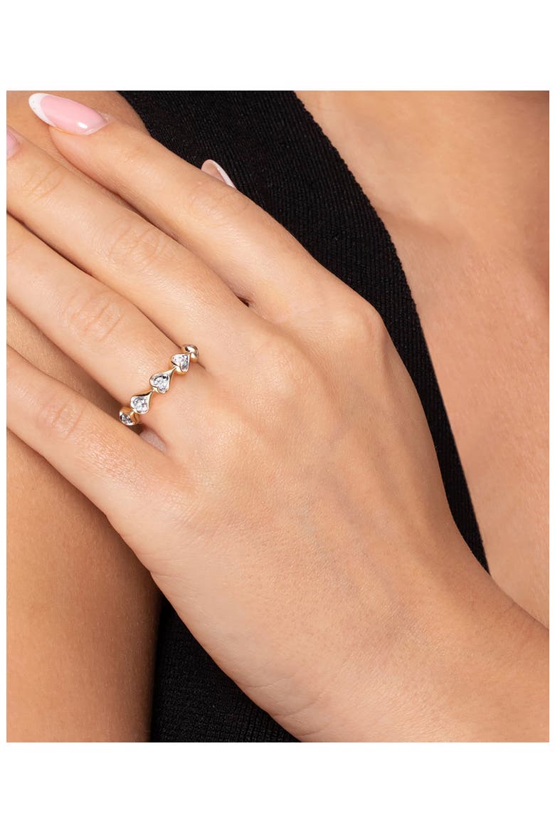 14k Gold Diamond Heart Ring, Alternate, color, 14K YELLOW/ WHITE GOLD
