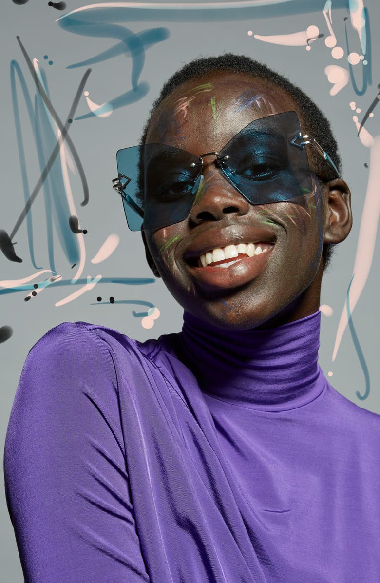 Karen Walker Wanderlust 61mm Butterfly Sunglasses, Alternate, color,