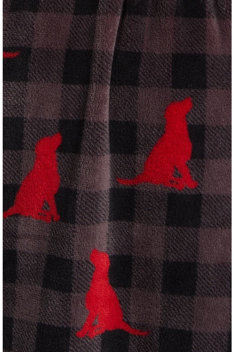 Chalet Chic Fleece Robe, Alternate, color, GREY DOG