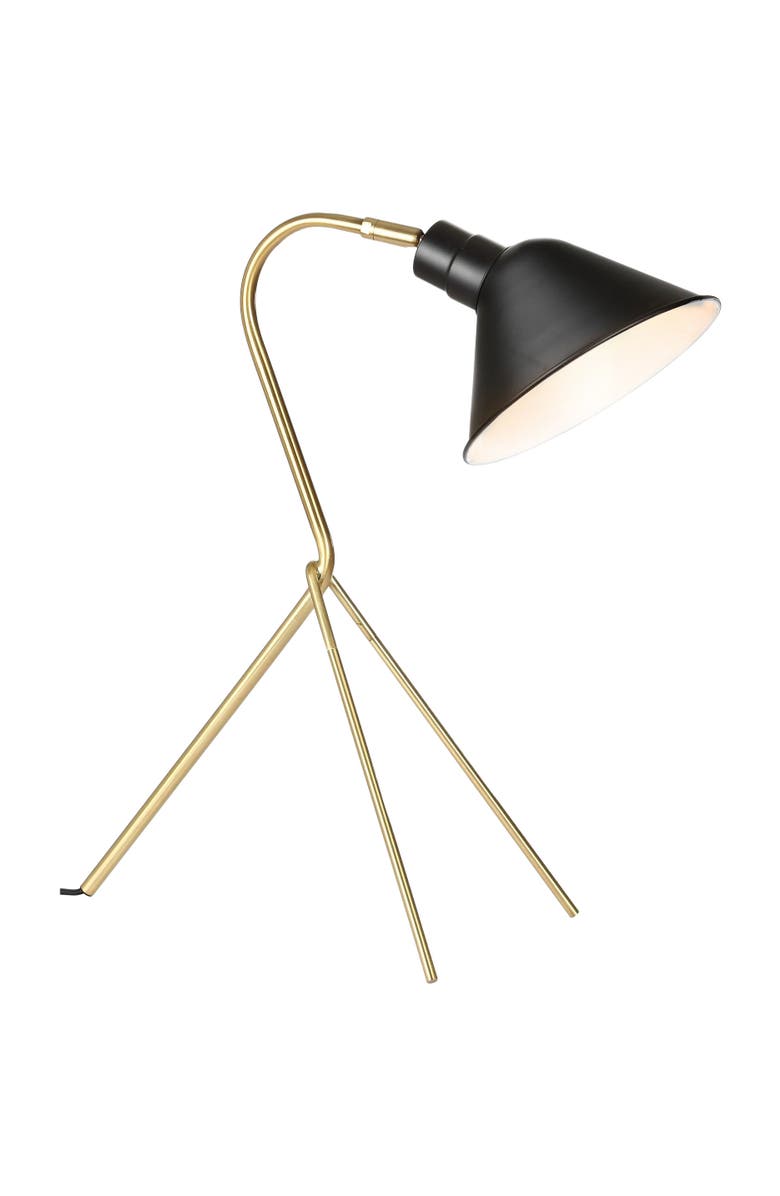 JONATHAN Y Mae 20.25" Brass LED Task Lamp, Brass Gold/Black, Main, color, Brass Gold