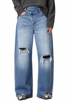 Aki Crossover Ripped Wide Leg Jeans