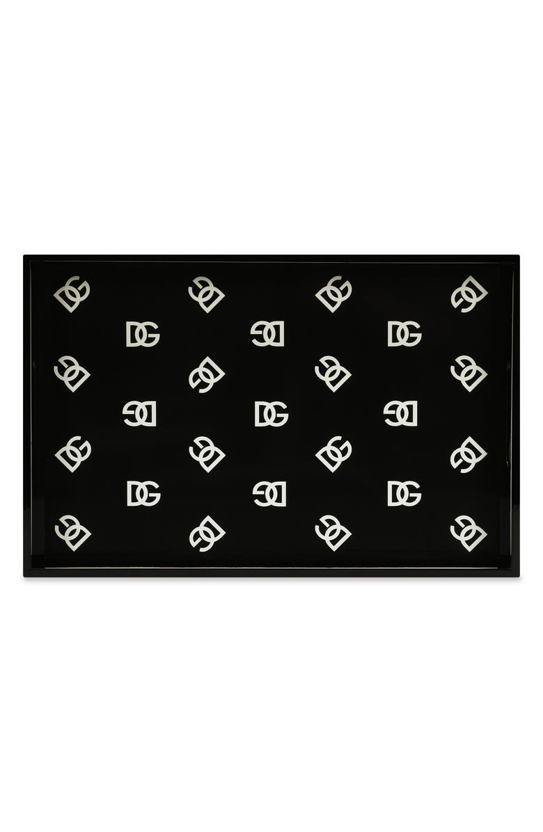 Dolce&Gabbana Carretto Rectangular Wood Tray, Alternate, color, Black