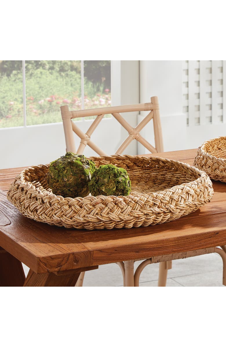 Napa Home & Garden Abaca French Braided Round Decorative Trays Set of 2, Alternate, color, Beige