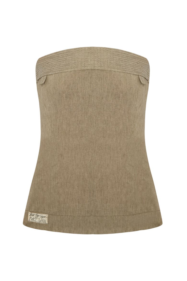 Linen Blend Strap Top, Main, color, BEIGE