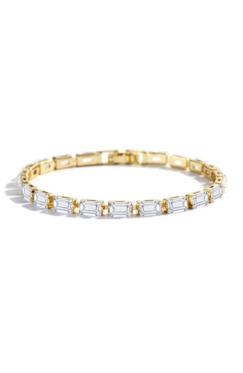 Mint & Lily Baguette Tennis Bracelet, Main, color, Gold-Tone