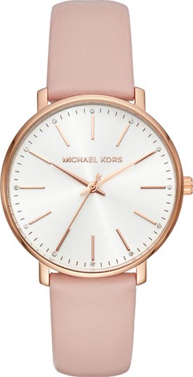 Michael Kors Pyper Leather Strap Watch, 38mm | Nordstromrack display picture 1