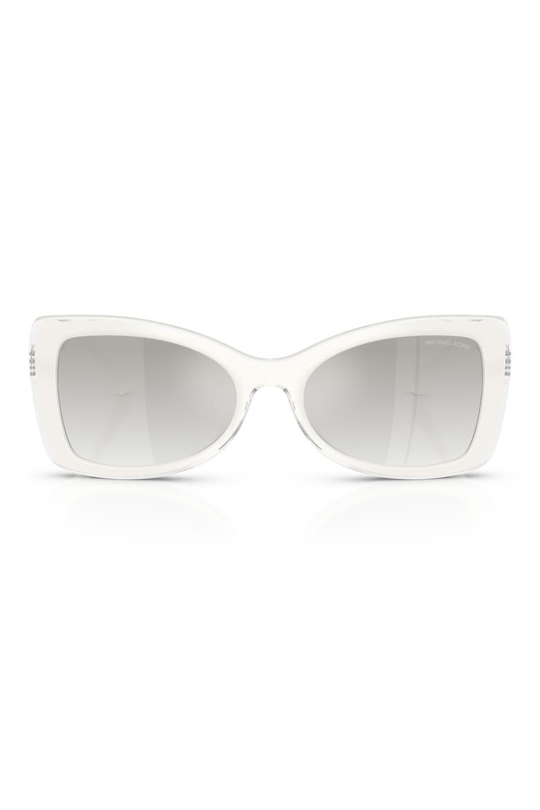 Malaga 53mm Gradient Butterfly Sunglasses, Main, color, WHITE / GREY CLEAR GRADIENT