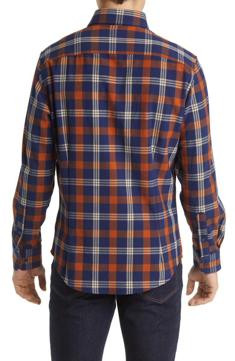Mizzen+Main Men's City Trim Fit Plaid Stretch Flannel Button-Down Shirt, Alternate, color,