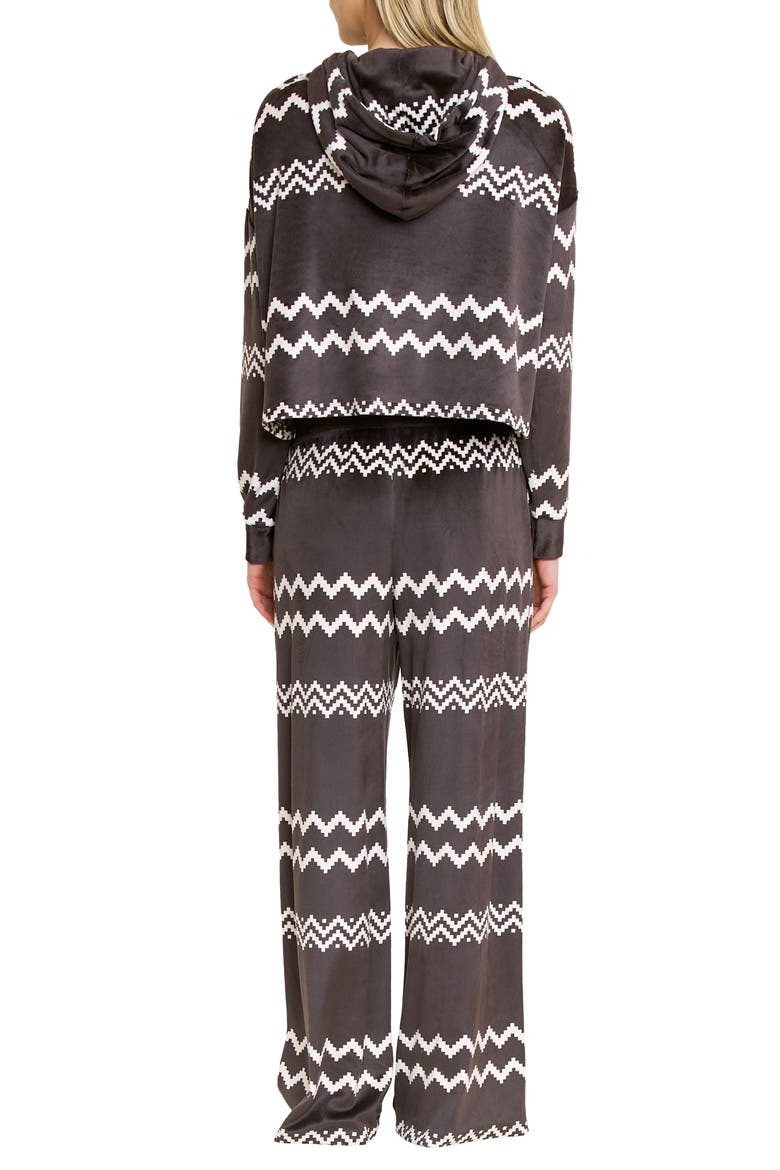Simply Cozy Hoodie and Pants Loungewear Set, Alternate, color, LICORICE GEO FAIR ISLE
