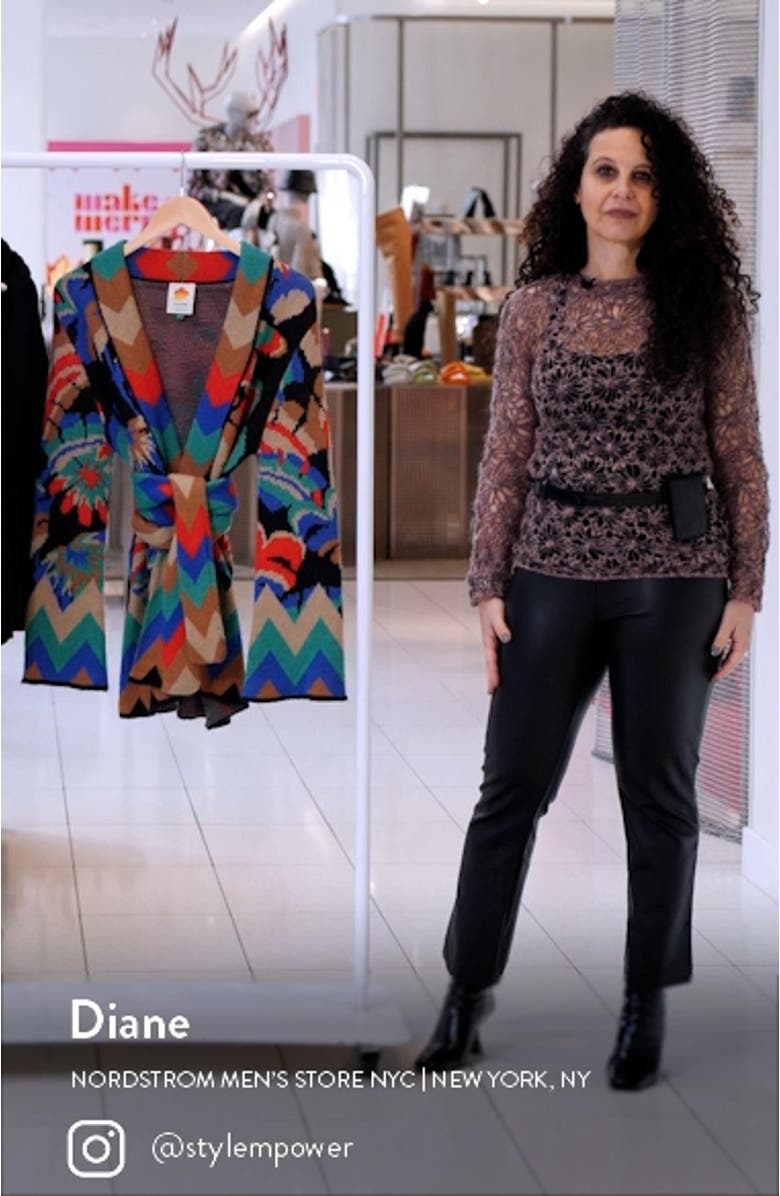 Chevron Forest Jacquard Belted Cardigan, sales video thumbnail