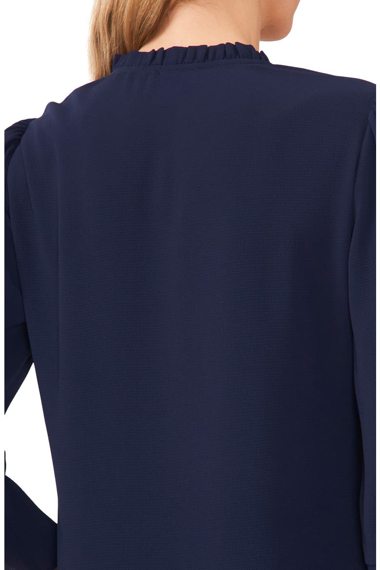 Ruffle Cuff Crepe Top, Alternate, color, CLASSIC NAVY