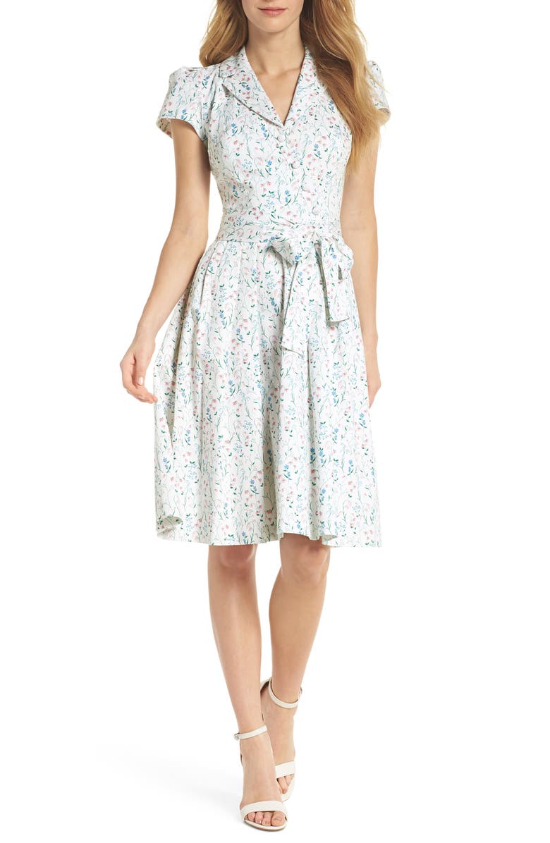 Gal Meets Glam Collection Anne Spring Sprig Print Wrap Style Dress, Main, color,