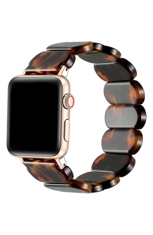 The Posh Tech Reese Resin Elastic Apple Watch® Watchband In Chocolate